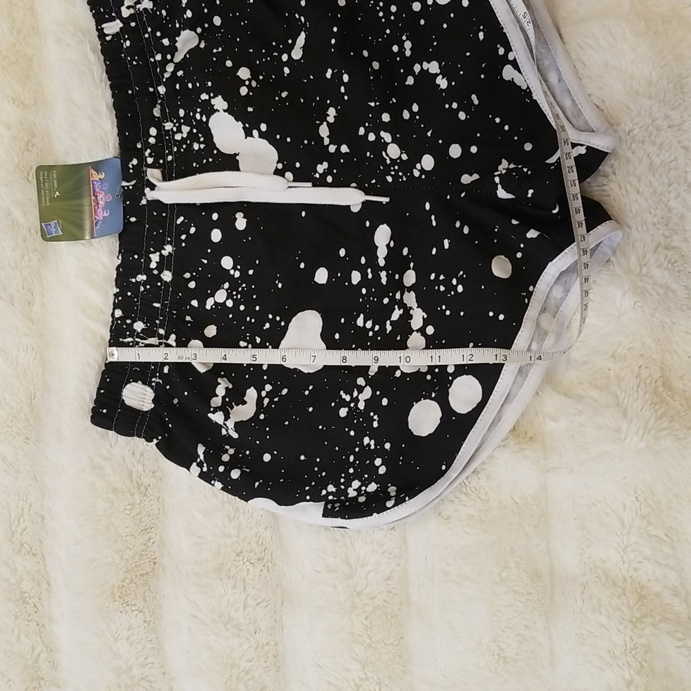 Power Rangers Black White Paint Splatter Shorts size L for girls and women - Picture 3 of 9